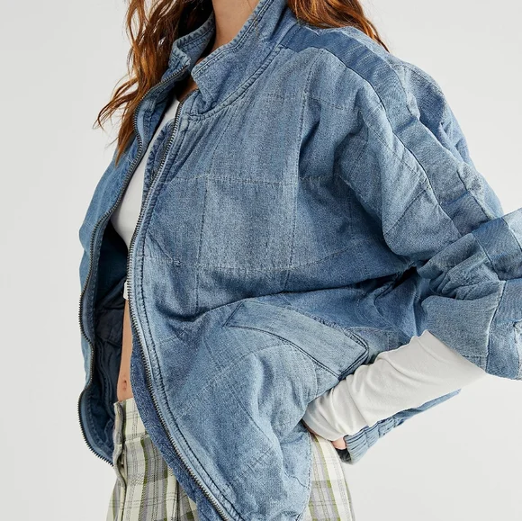 SOLD Free People Denim Dolman Jacket - Picture 2 of 9